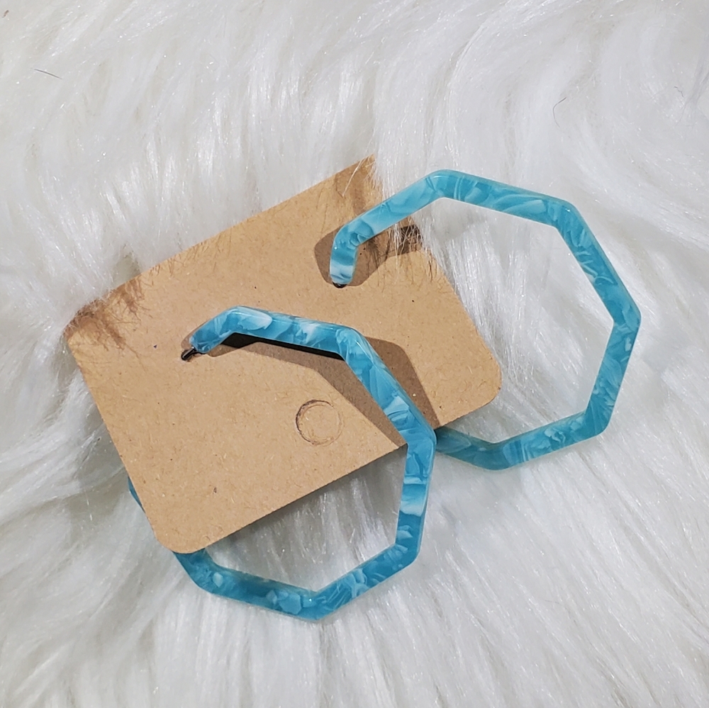 Blue Acrylic Hoops
